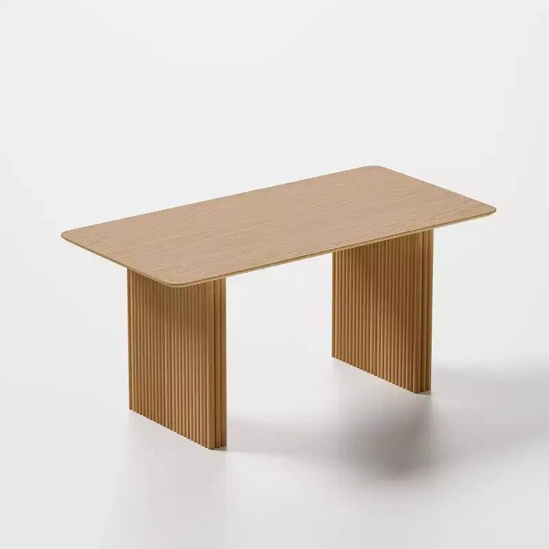 PexFix 67 x 33.5 Tavolo da pranzo in legno massiccio stile rustico per 4-6 persone, tavolo da cucina moderno con gambe ondulate solide per soggiorno, cucina, ufficio domestico, colore naturale