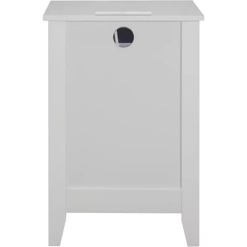 Acekool Comodino con Stazione di Ricarica, Comodino Bianco a 3 Cassetti con Porte USB e Prese di Corrente, Grande Contenitore per Camera da Letto e Soggiorno