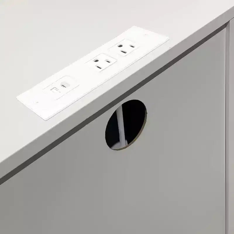 Acekool Comodino con Stazione di Ricarica, Comodino Bianco a 3 Cassetti con Porte USB e Prese di Corrente, Grande Contenitore per Camera da Letto e Soggiorno