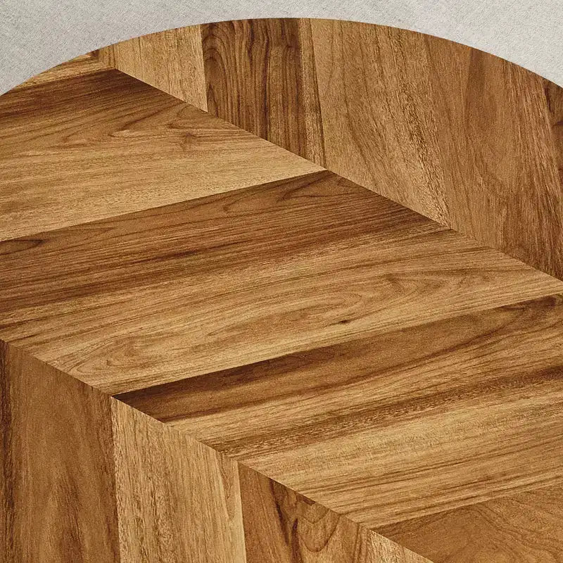 Garvee Tavolino Tondo da Caffè 30 Tavolo Centrale, Tavolino da Caffè Industriale a 2 Livelli con Piedini Regolabili e Venatura del Legno Progettata, Facile da Montare