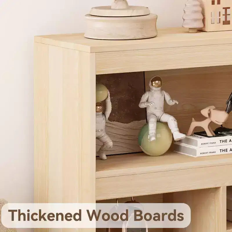 COZONY 47 Organizer per giocattoli con cassetto, libreria per bambini in legno e libreria a 5 cubi, contenitore per giocattoli per sala giochi, asilo nido, camera dei bambini, aula