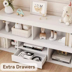 COZONY 47 Organizer per giocattoli con cassetto, libreria per bambini in legno e libreria a 5 cubi, contenitore per giocattoli per sala giochi, asilo nido, camera dei bambini, aula