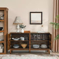 60.5 Modern Sideboard Cabinet, Buffet Sideboard Table, Console Storage Cabinet with 4 Doors & Adjustable Shelves, Sideboard Buffet Cabinet for Home