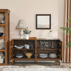 60.5 Modern Sideboard Cabinet, Buffet Sideboard Table, Console Storage Cabinet with 4 Doors & Adjustable Shelves, Sideboard Buffet Cabinet for Home