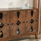 60.5 Credenza moderna, Tavolo credenza buffet, Mobile contenitore console con 4 ante e ripiani regolabili, Mobile credenza buffet per la casa