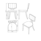 Chintaly Imports, Sedia da pranzo contemporanea con schienale flottante, rivestimento in similpelle - Set da 2