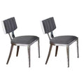 Chintaly Imports, Sedia da pranzo contemporanea con schienale flottante, rivestimento in similpelle - Set da 2