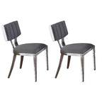 Chintaly Imports, Sedia da pranzo contemporanea con schienale flottante, rivestimento in similpelle - Set da 2