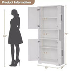 Coolmee Mobile Dispensa da Cucina Alto 178 cm, Armadio Contenitore Indipendente con 4 Ante e Ripiani Regolabili, Credenza Utilità