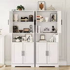 Coolmee Mobile Dispensa da Cucina Alto 178 cm, Armadio Contenitore Indipendente con 4 Ante e Ripiani Regolabili, Credenza Utilità