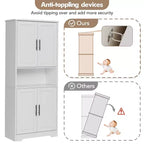 Coolmee Mobile Dispensa da Cucina Alto 178 cm, Armadio Contenitore Indipendente con 4 Ante e Ripiani Regolabili, Credenza Utilità