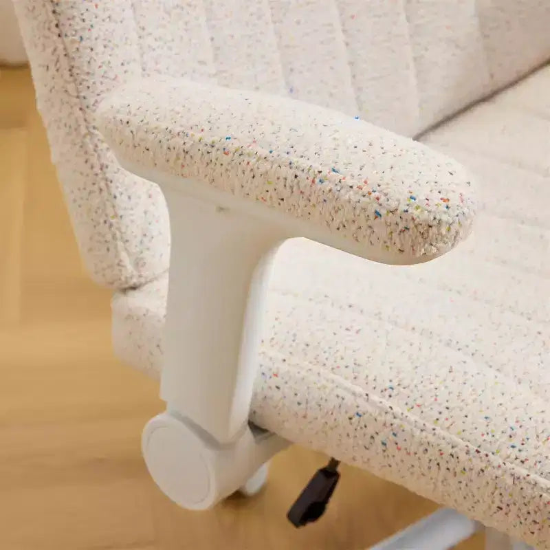 Sedia VINGLI Criss Cross con braccioli regolabili a ribalta, sedia a gambe incrociate con ruote, sedia da ufficio extra larga, sedia da scrivania, ciniglia stellata