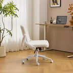 Sedia VINGLI Criss Cross con braccioli regolabili a ribalta, sedia a gambe incrociate con ruote, sedia da ufficio extra larga, sedia da scrivania, ciniglia stellata
