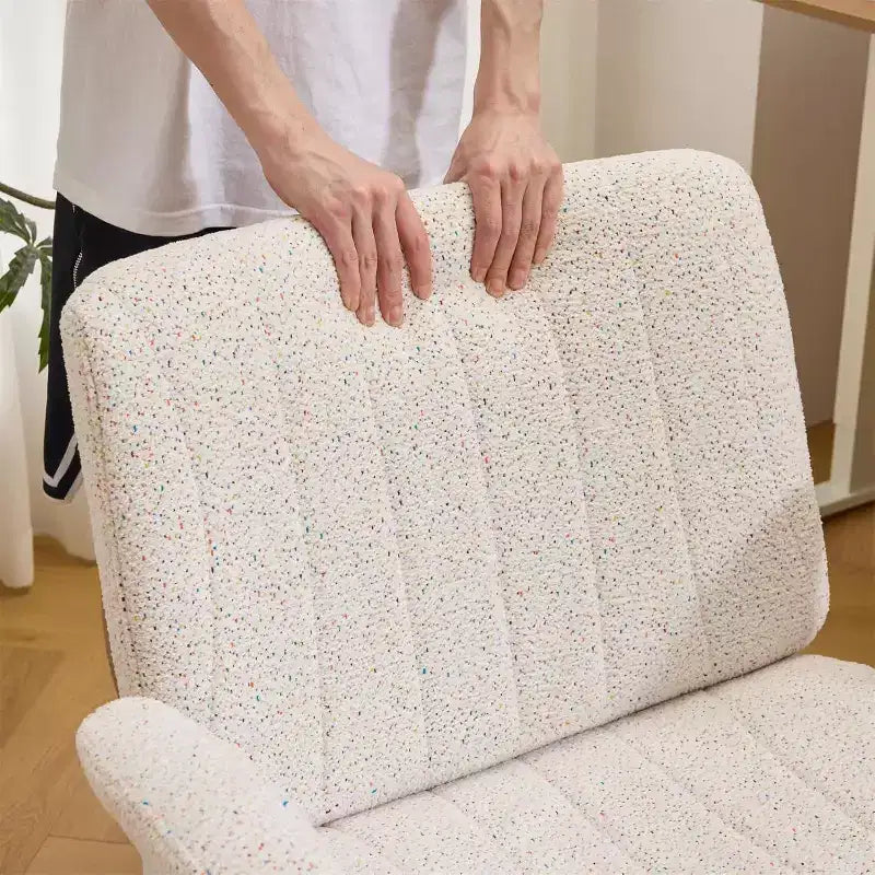Sedia VINGLI Criss Cross con braccioli regolabili a ribalta, sedia a gambe incrociate con ruote, sedia da ufficio extra larga, sedia da scrivania, ciniglia stellata
