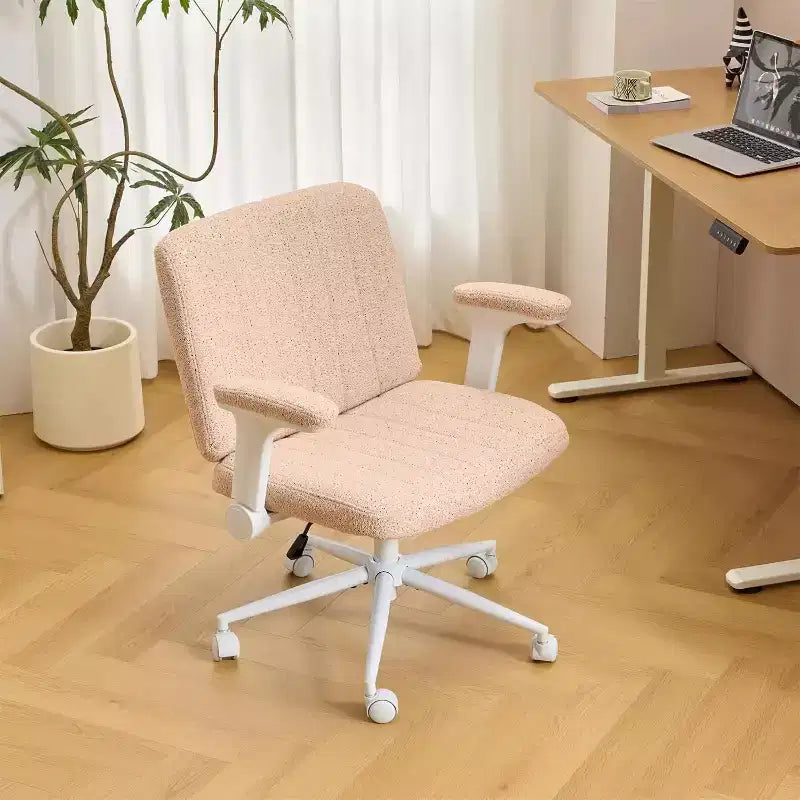 Sedia VINGLI Criss Cross con braccioli regolabili a ribalta, sedia a gambe incrociate con ruote, sedia da ufficio extra larga, sedia da scrivania, ciniglia stellata