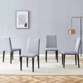 Set of 4 Light Gray Linen-Cotton dining chairs for Living Room