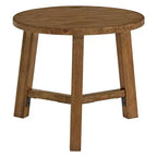 Alaterre Furniture Newbury Collection comodino o tavolino rotondo da 20 pollici, tavolino d'appoggio in legno massello stile rustico, finitura Pecan