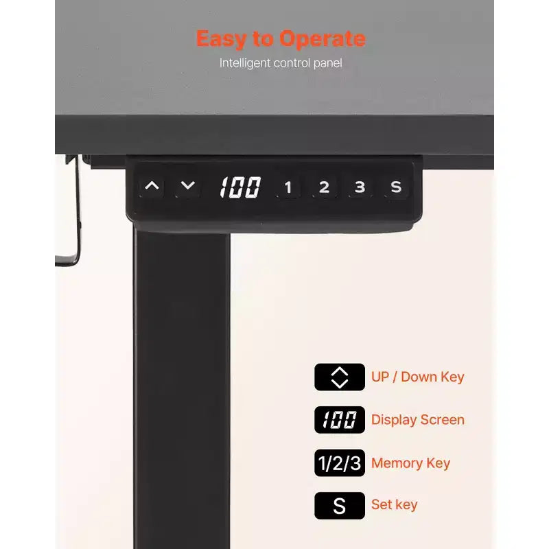 Scrivania a L VEVOR, scrivania da gaming ad angolo regolabile in altezza elettrica con doppi ganci, tavolo per computer a L in acciaio al carbonio resistente, nero