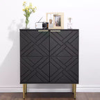 COZONY Madia 34.5, Mobile Contenitore con 2 Ante Decorative a Rilievo, Credenza Moderna per Cucina, Sala da Pranzo e Salotto