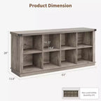 Libreria portaoggetti in legno GustoWave da 62 pollici, libreria a 3 ripiani con 8 cubi organizzatori