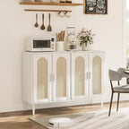 Credenza moderna con vani contenitore, madia da cucina con 4 ante, mobiletto bar con ripiano regolabile per sala da pranzo, soggiorno