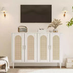 Credenza moderna con vani contenitore, madia da cucina con 4 ante, mobiletto bar con ripiano regolabile per sala da pranzo, soggiorno