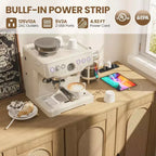 Credenza moderna con vani contenitore, madia da cucina con 4 ante, mobiletto bar con ripiano regolabile per sala da pranzo, soggiorno