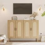 Credenza moderna con vani contenitore, madia da cucina con 4 ante, mobiletto bar con ripiano regolabile per sala da pranzo, soggiorno