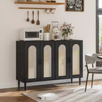 Credenza moderna con vani contenitore, madia da cucina con 4 ante, mobiletto bar con ripiano regolabile per sala da pranzo, soggiorno