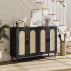 Credenza moderna con vani contenitore, madia da cucina con 4 ante, mobiletto bar con ripiano regolabile per sala da pranzo, soggiorno