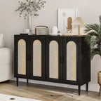 Modern Buffet Cabinet with Storage, Kitchen Sideboard Cabinet with 4 Doors, Coffee Bar Cabinet with Adjustable Shelf for Dining Room, Living Room