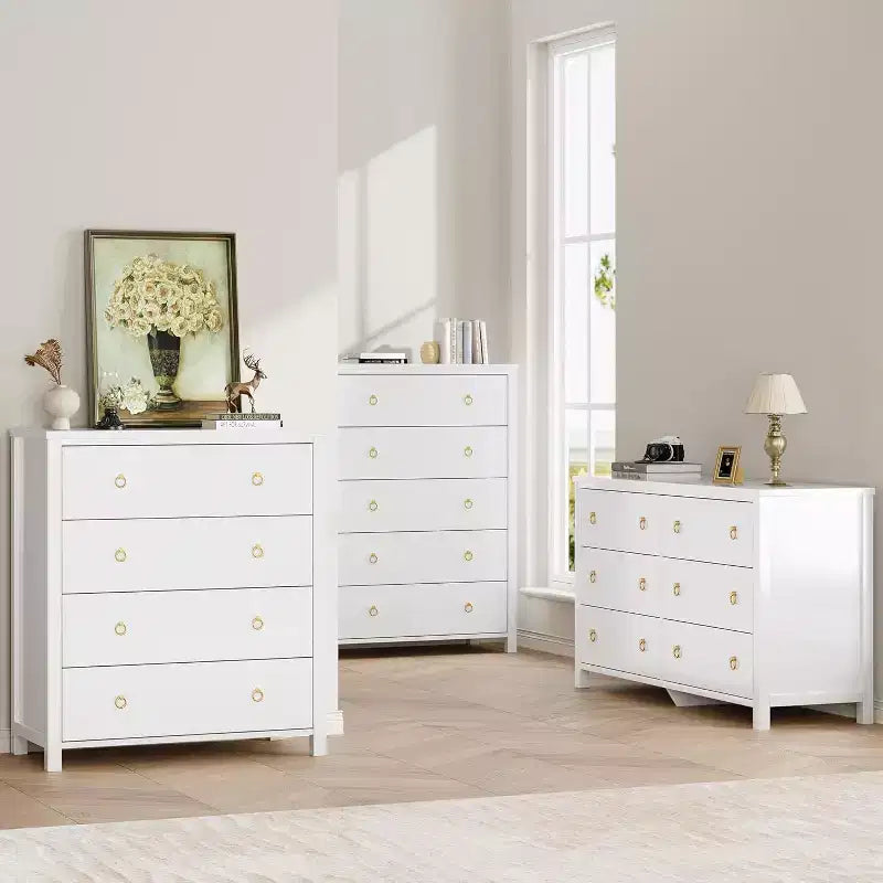 Acekool 54 Rattan-Style 7-Drawer Dresser - Textured Storage for Bedroom Living Room Entryway