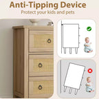 Acekool Cassettiera a 7 cassetti in stile Rattan 54 - Contenitore testurizzato per camera da letto, soggiorno, ingresso