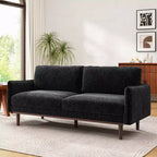 Divanetto a due posti "Elara Modem 75.75" Christopher Knight Home in legno di caucciù con rivestimento in ciniglia e cuscini spessi