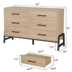 CuisinSmart Cassettiera a 6 cassetti per camera da letto, cassettiera a 52 cassetti con ampio spazio di archiviazione, cassettiera in legno autoportante per soggiorno