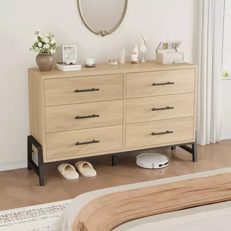 CuisinSmart Cassettiera a 6 cassetti per camera da letto, cassettiera a 52 cassetti con ampio spazio di archiviazione, cassettiera in legno autoportante per soggiorno