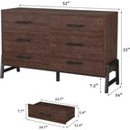 CuisinSmart Cassettiera a 6 cassetti per camera da letto, cassettiera a 52 cassetti con ampio spazio di archiviazione, cassettiera in legno autoportante per soggiorno