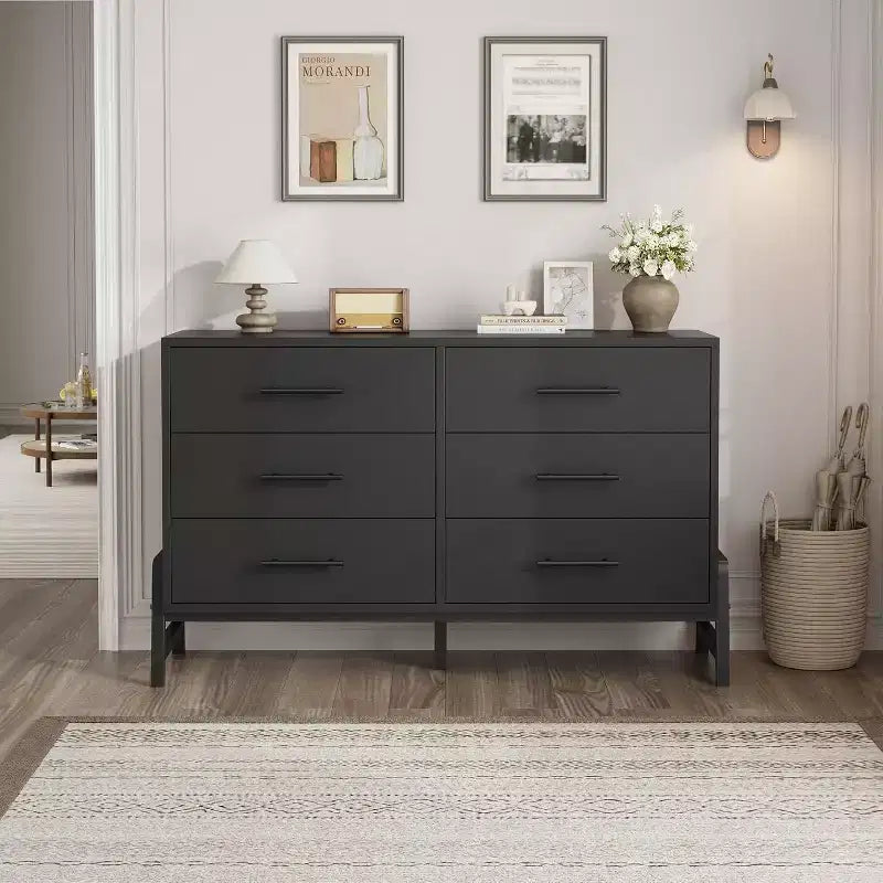 CuisinSmart 6 Dresser for Bedroom, 52 Drawer with Large Storage Space, Freestanding Wooden Storage Dresser Chest for Living Room