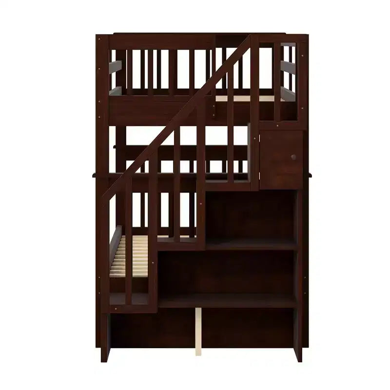 Letto a castello a due piazze con letto estraibile a scomparsa, struttura per letto a castello per bambini con ringhiera di protezione per dormitorio in camera da letto