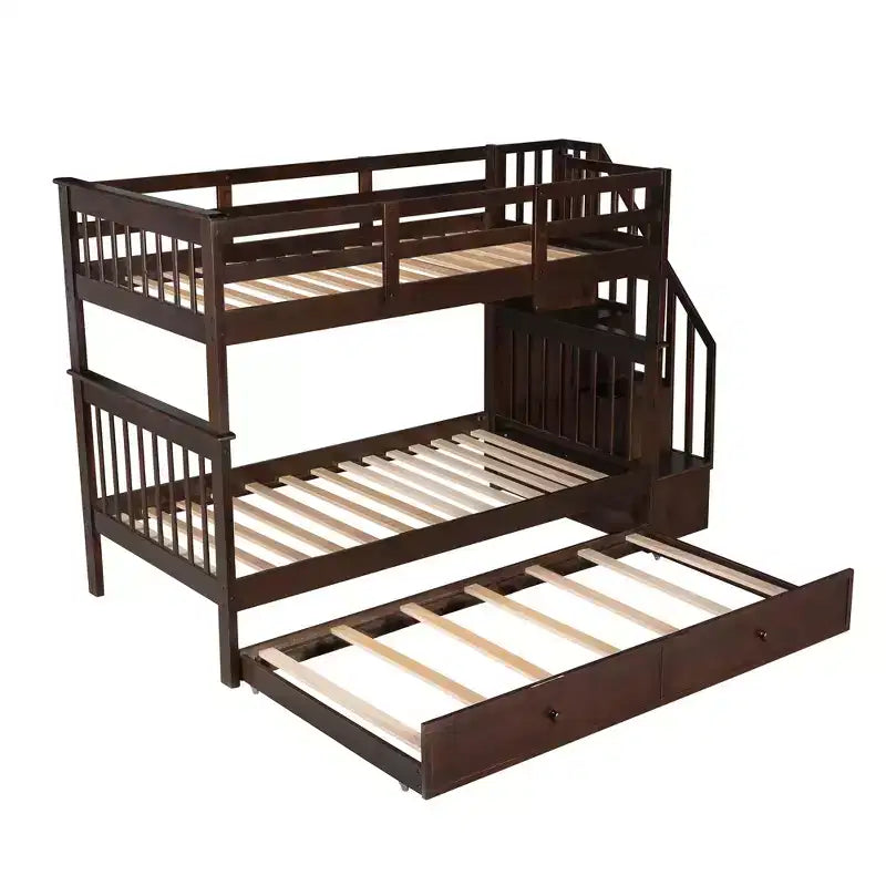 Letto a castello a due piazze con letto estraibile a scomparsa, struttura per letto a castello per bambini con ringhiera di protezione per dormitorio in camera da letto