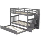 Letto a castello a due piazze con letto estraibile a scomparsa, struttura per letto a castello per bambini con ringhiera di protezione per dormitorio in camera da letto