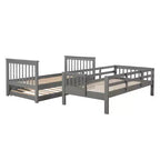 Letto a castello a due piazze con letto estraibile a scomparsa, struttura per letto a castello per bambini con ringhiera di protezione per dormitorio in camera da letto