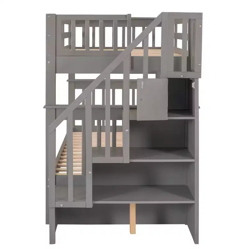 Letto a castello a due piazze con letto estraibile a scomparsa, struttura per letto a castello per bambini con ringhiera di protezione per dormitorio in camera da letto