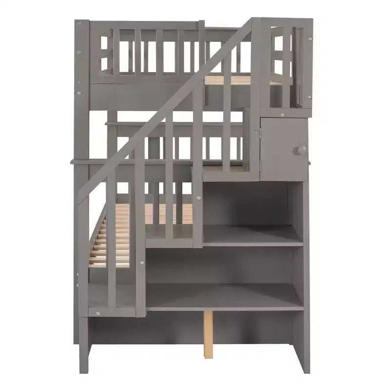 Letto a castello a due piazze con letto estraibile a scomparsa, struttura per letto a castello per bambini con ringhiera di protezione per dormitorio in camera da letto