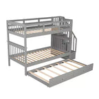 Letto a castello a due piazze con letto estraibile a scomparsa, struttura per letto a castello per bambini con ringhiera di protezione per dormitorio in camera da letto