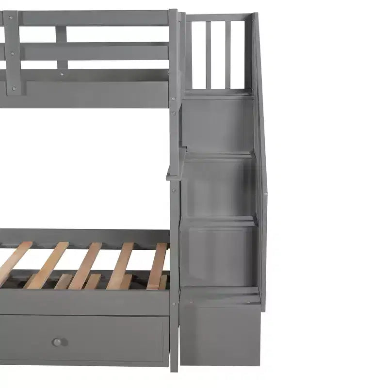 Letto a castello a due piazze con letto estraibile a scomparsa, struttura per letto a castello per bambini con ringhiera di protezione per dormitorio in camera da letto