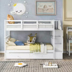 Letto a castello a due piazze con letto estraibile a scomparsa, struttura per letto a castello per bambini con ringhiera di protezione per dormitorio in camera da letto