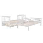 Letto a castello a due piazze con letto estraibile a scomparsa, struttura per letto a castello per bambini con ringhiera di protezione per dormitorio in camera da letto