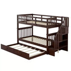 Letto a castello a due piazze con letto estraibile a scomparsa, struttura per letto a castello per bambini con ringhiera di protezione per dormitorio in camera da letto