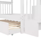 Letto a castello a due piazze con letto estraibile a scomparsa, struttura per letto a castello per bambini con ringhiera di protezione per dormitorio in camera da letto